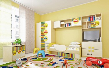 Детская комната Клаксон (Бежевый/корпус Клен) в Шайдурово - shajdurovo.mebel54.com | фото