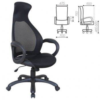 Кресло офисное BRABIX Genesis EX-517 (черное) в Шайдурово - shajdurovo.mebel54.com | фото
