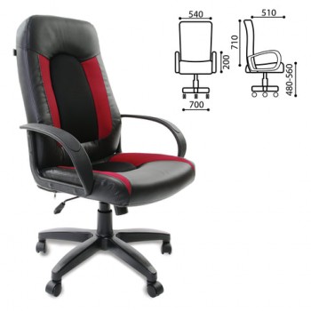 Кресло офисное BRABIX Strike EX-525 (черно-красный) в Шайдурово - shajdurovo.mebel54.com | фото