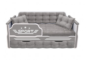 Кровать 170 серии Спорт 1 ящик 45 Серый (подушки) в Шайдурово - shajdurovo.mebel54.com | фото