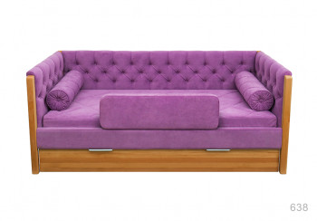 Кровать 180 серии Леди + ящик 32 Фиолетовый (мягкий бортик/подушка валик) в Шайдурово - shajdurovo.mebel54.com | фото