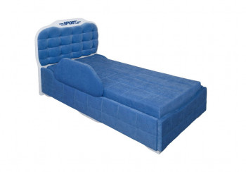 Кровать 190 Атлет Lux 29 Синий (мягкий бортик) в Шайдурово - shajdurovo.mebel54.com | фото