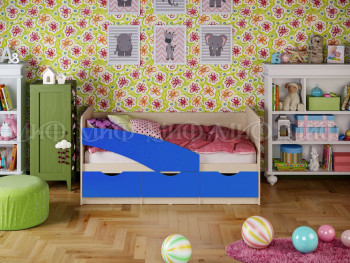 Кровать Бабочки 1,8м (Синий матовый) в Шайдурово - shajdurovo.mebel54.com | фото
