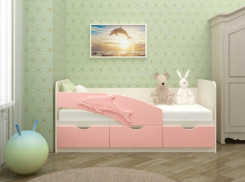 Кровать детская 1,6м Дельфин (Розовый металлик) в Шайдурово - shajdurovo.mebel54.com | фото