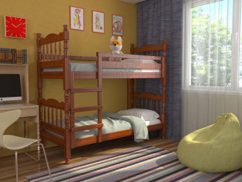 Кровать двухъярусная Соня из массива сосны 800*1890 Орех в Шайдурово - shajdurovo.mebel54.com | фото