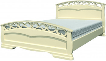 Кровать Грация-1 из массива сосны 1600*2000 Слоновая кость в Шайдурово - shajdurovo.mebel54.com | фото