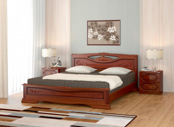 Кровать Карина-7 из массива сосны 1400*2000 Орех в Шайдурово - shajdurovo.mebel54.com | фото