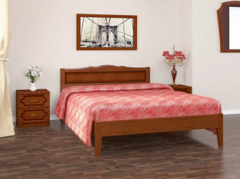 Кровать Карина-7 из массива сосны 1600*2000 Орех в Шайдурово - shajdurovo.mebel54.com | фото