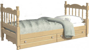 Кровать одинарная Аленка из массива сосны 800*1890 Сосна в Шайдурово - shajdurovo.mebel54.com | фото