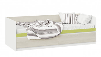 Кровать «Сканди» с 2 ящиками Дуб Гарден/Белый/Зеленый в Шайдурово - shajdurovo.mebel54.com | фото