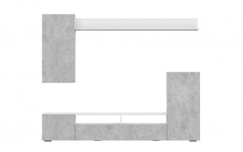 Мебель для гостиной МГС 4 (Белый/Цемент светлый) в Шайдурово - shajdurovo.mebel54.com | фото