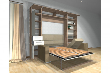 Шкаф-кровать с диваном Каролина в Шайдурово - shajdurovo.mebel54.com | фото