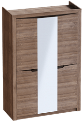 Шкаф трехдверный Соренто Дуб стирлинг/Кофе структурный матовый в Шайдурово - shajdurovo.mebel54.com | фото